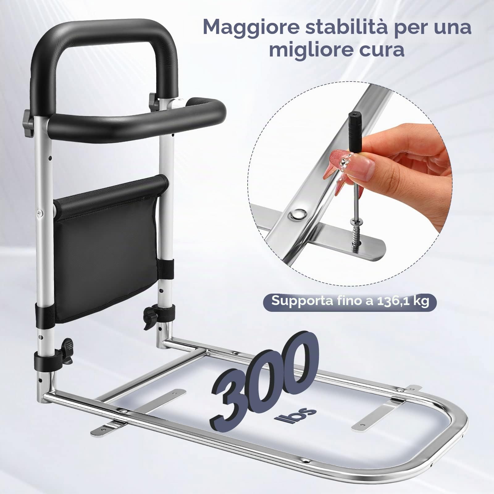 Sponda letto Anziani,Barriera letto guide pieghevoli Sponde letto Adulto per adulti protezione del corpo letto per camera da letto barriera anti-caduta per letti