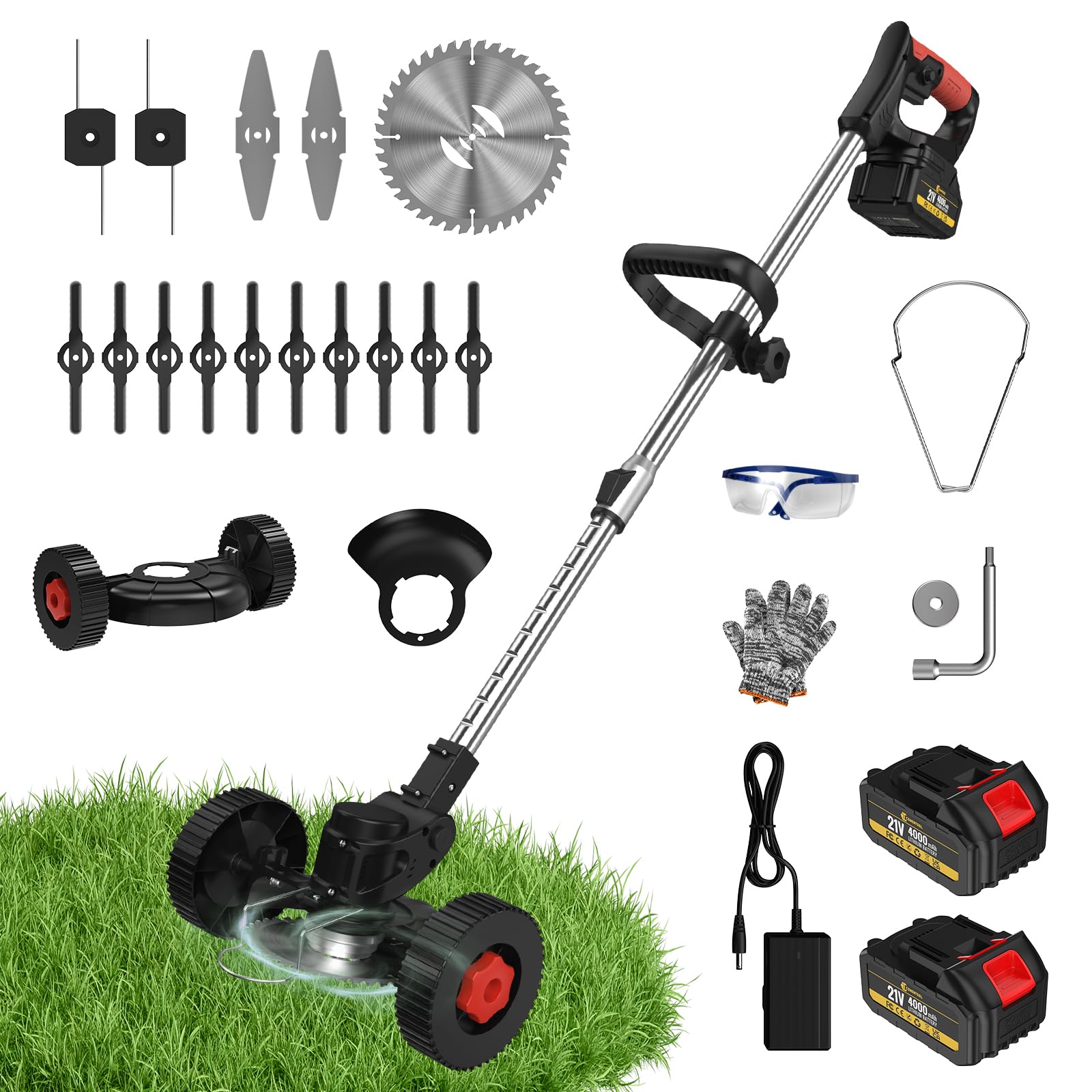 Tagliaerba Da 21 V, Con Batteria, Leggero, Batteria Da 4,0 Ah, 90~120 - Foto 4