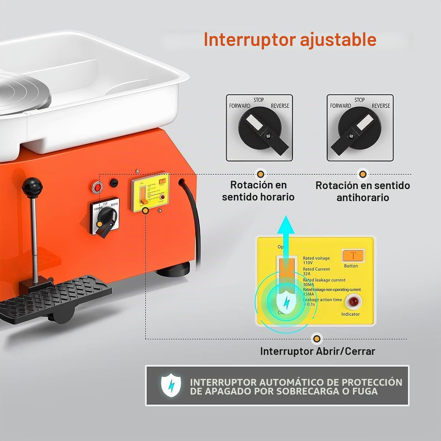 350W Máquina de cerámica,25CM Rueda de Alfarero que forma la Máquina Verde Herramienta de Lanzamiento de Arcilla Herramienta de formación de Arcilla Máquina de cerámica (empujando el Pedal)