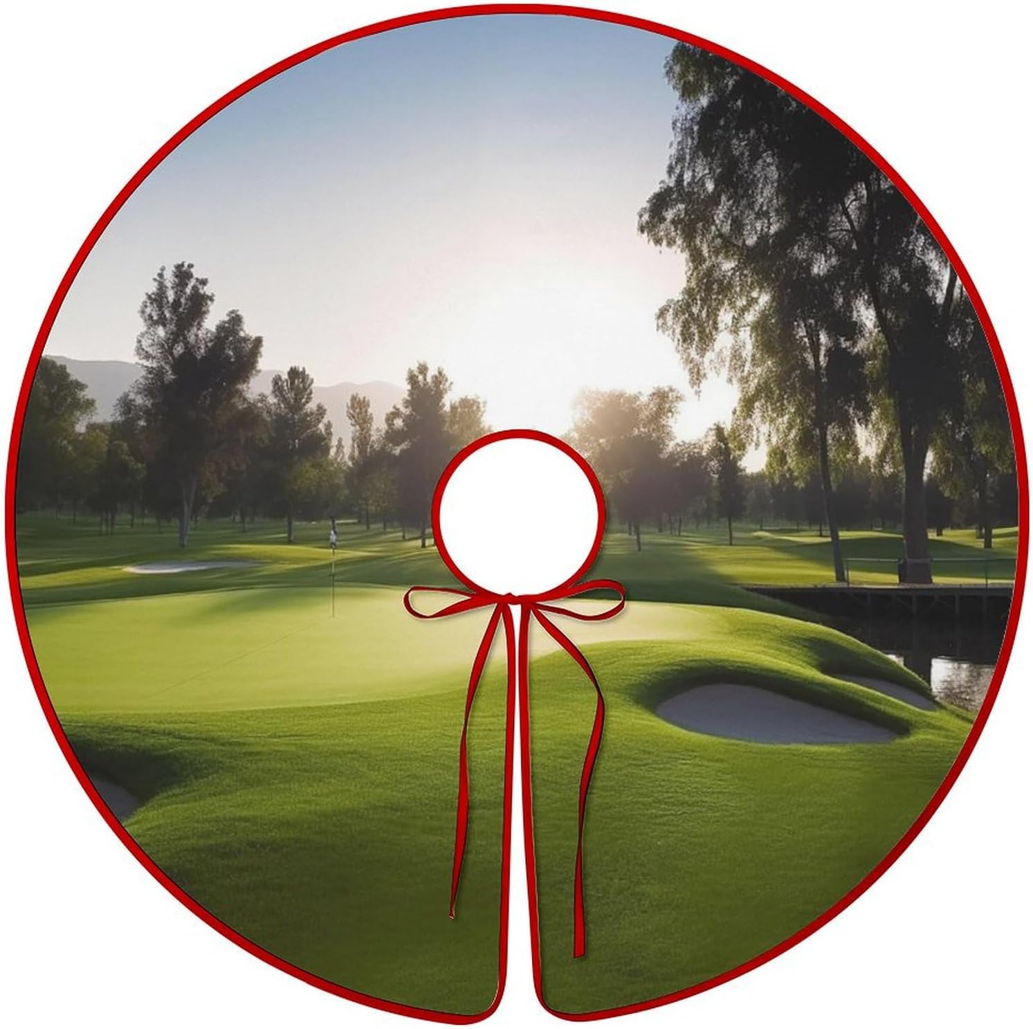 Christmas Tree SkirtGolf Courseclassic Fashion Tree Skirt Painted Multifunctional Christmas Tree Skirt