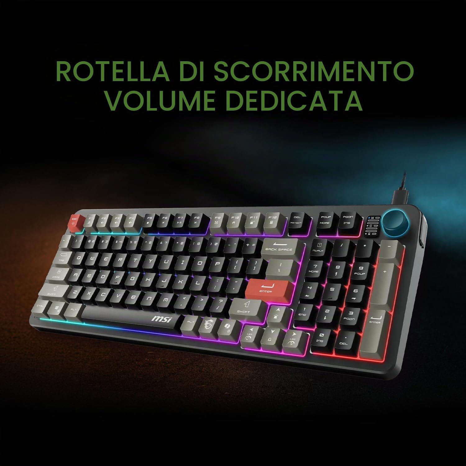 MSI Forge GK110 Combo US - Set tastiera e mouse RGB da gioco, 26 tasti anti-ghosting, sensore ottico 12800 DPI