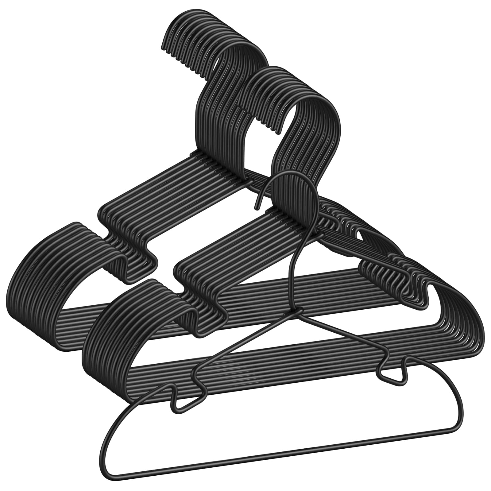 20 Pack Baby Hangers - 12.6 Inch Aluminum Non-Slip Kids Hangers for Nursery Child Clothing, Small Children, for Pants Coats Skirts (Black)