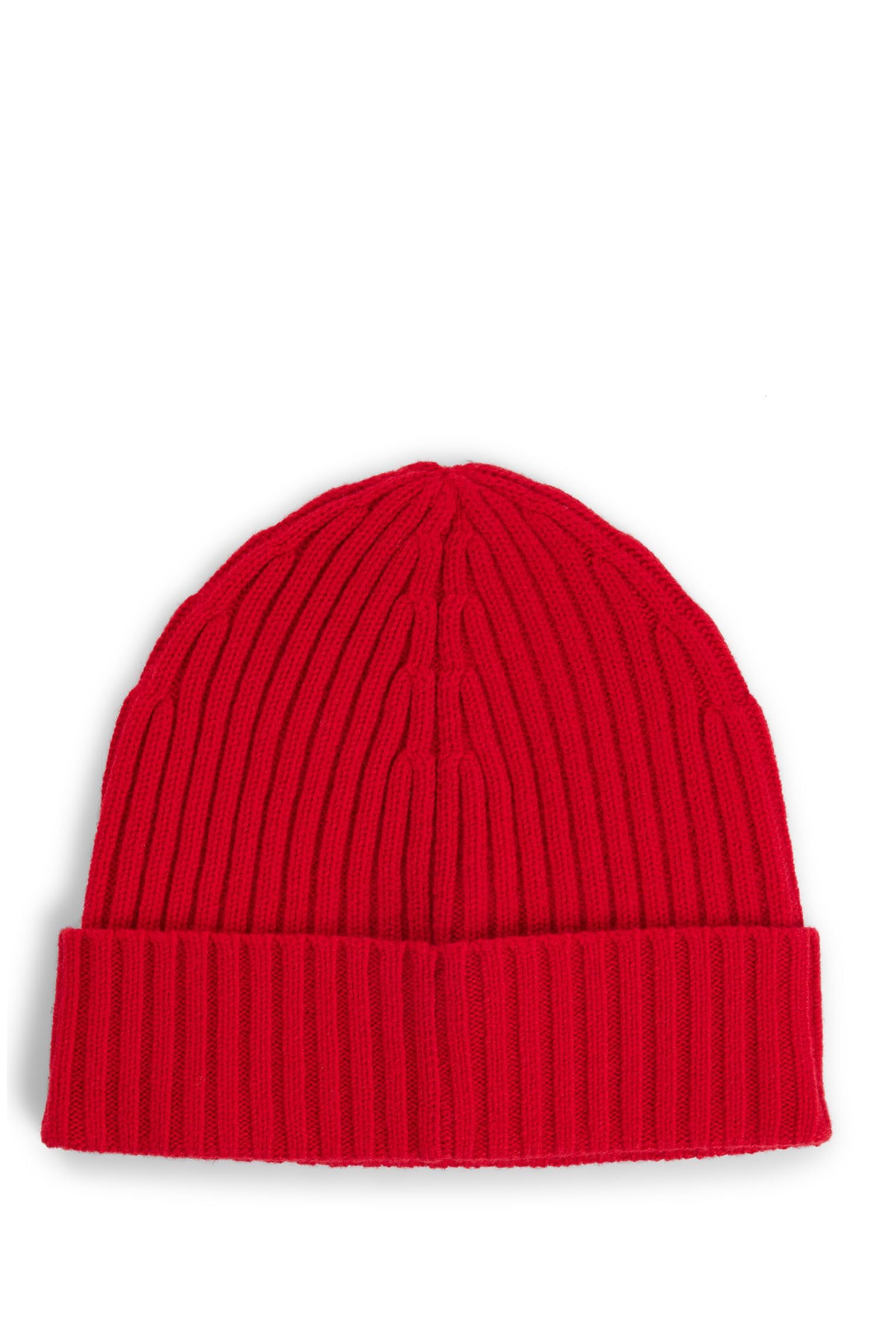 HUGO Herren Unisex-X565-7 Mütze aus Schurwolle mit Logo-Detail