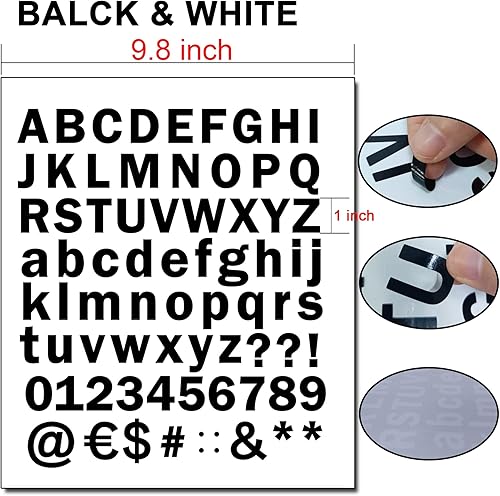Miniatura 2 de Calcomanías de números y letras de 1 pulgada, letras adhesivas resistentes al agua, calcomanías de letras, parches de letras adhesivas, letras de