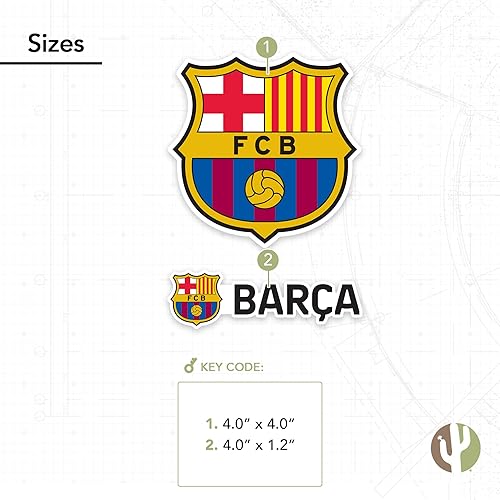 Miniatura 3 de Desert Cactus Adhesivo del FC Barcelona Barça - Lámina de vinilo para fútbol, botella de agua para laptop, hoja de recortes de coche (versión A de 4