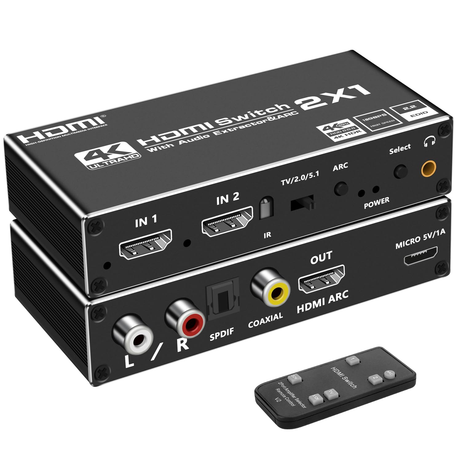8K HDMI音声分離器 HDMI - HDMI+光学Toslink Amazon | HDMI 音声分離 HDMI 音声分離器 4K対応 HDM入力 HDMI+
