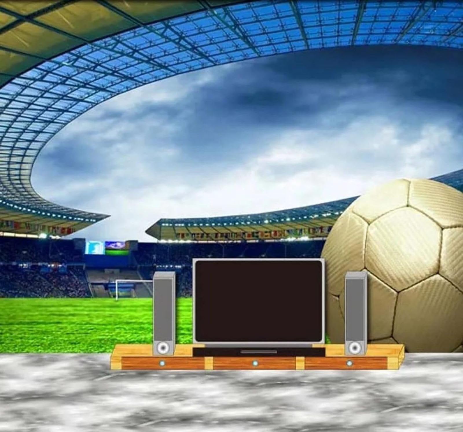 Tzxztt Large Three Dimensional Stadium Sports Football Modern 3D Wallpaper Premium Textured Silk Neutral Tones Material Ideal for Living Room Bedroom-200cm×140cm