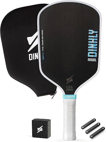 Miniatura 9 de Radial Pro Pickleball Paddle, T700 de fibra de carbono cruda termoformada con paredes inyectadas de espuma, raqueta de pickle ball aprobada por