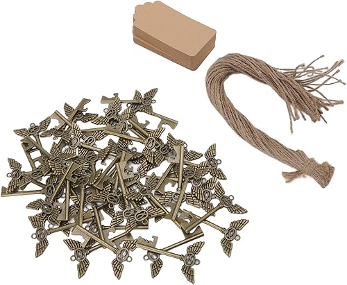 Fydun Juego de 50 abridores de botellas, hermoso abridor de botellas con llave, corcho de cerveza con etiqueta para recuerdos de fiesta, amplia gama