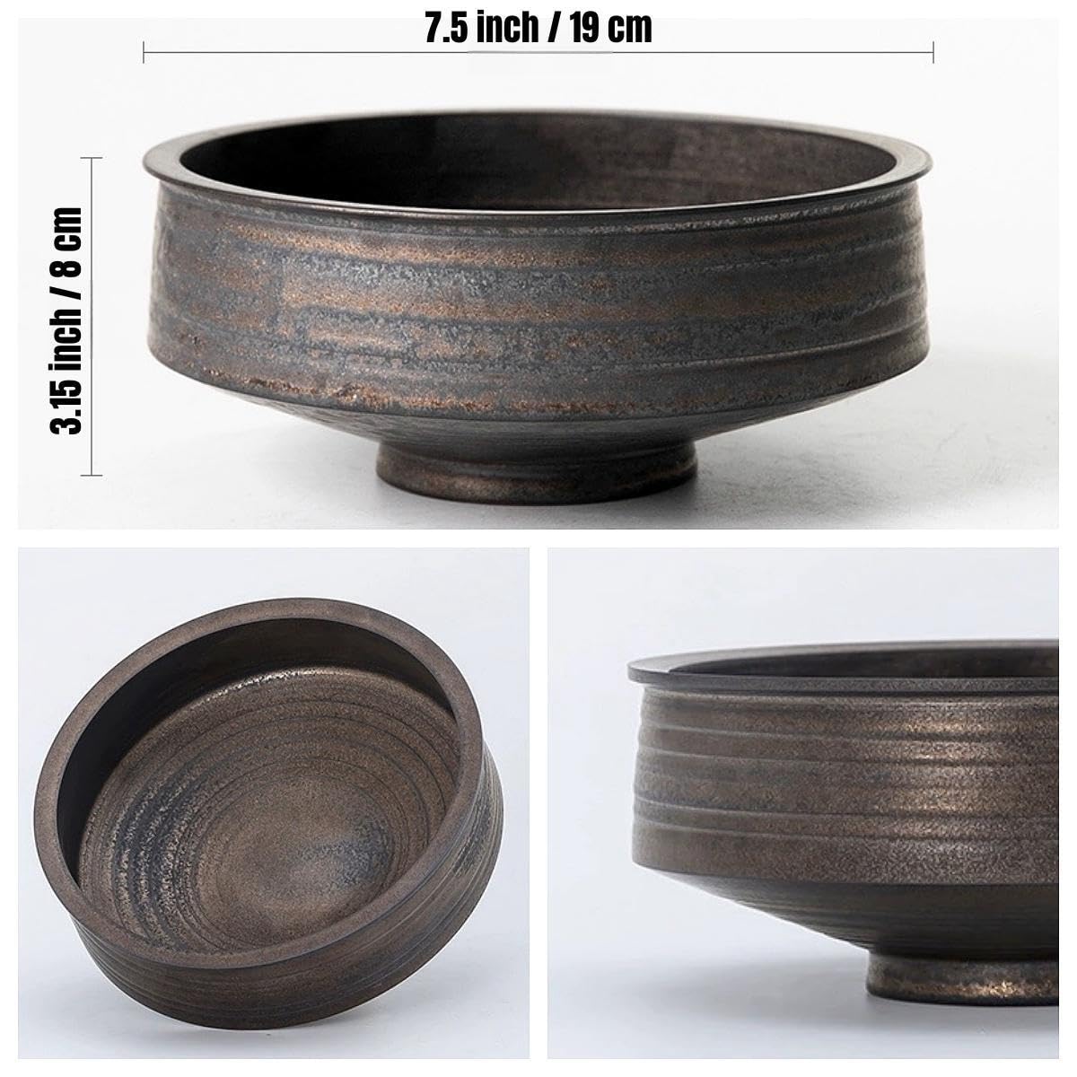 オファーOkay花瓶 Amazon.com: 日式花瓶組,淺花容器7.5 英吋(約19.1 公分)陶瓷花碗