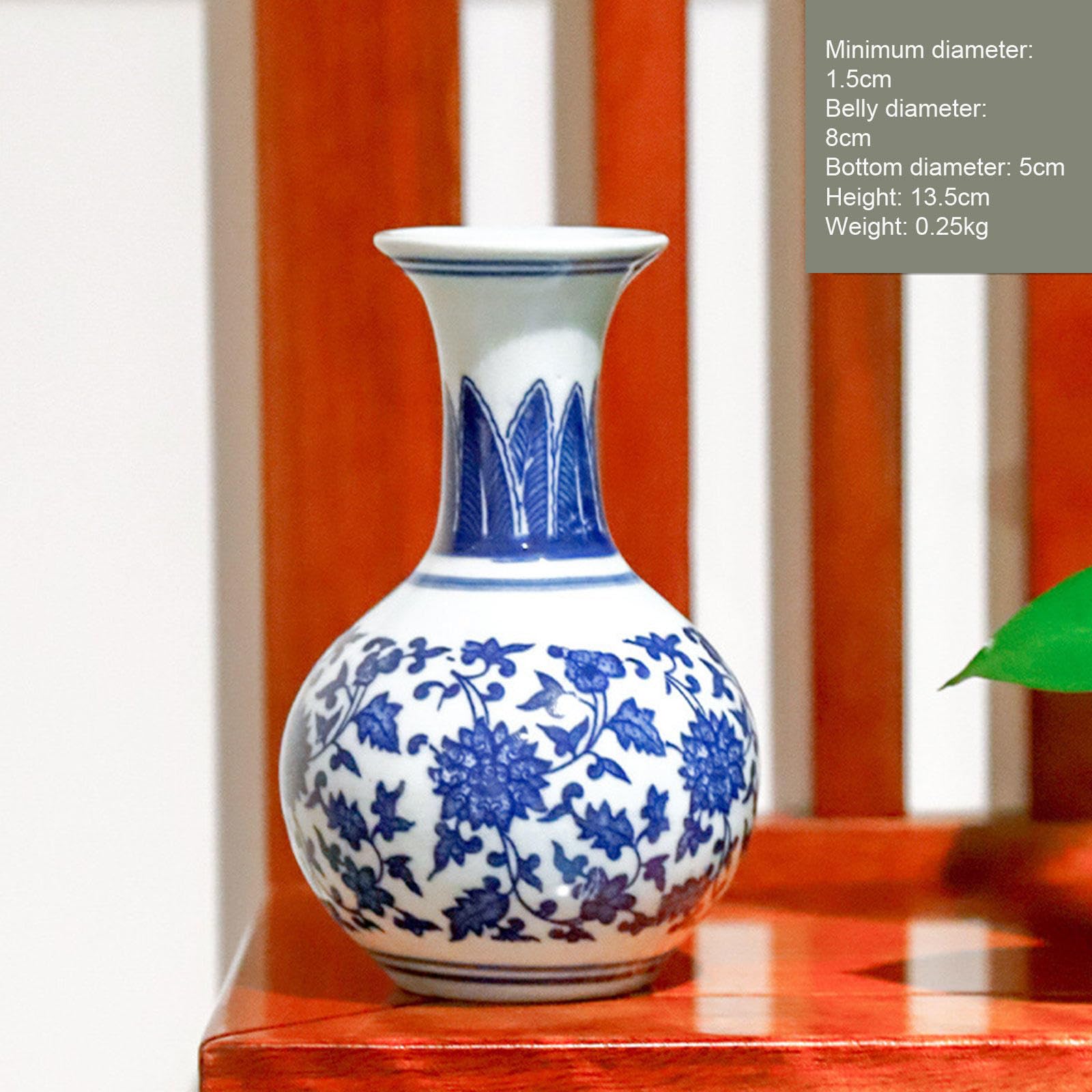 Amazon.co.jp: 小さな青と白の磁器花瓶のペア、 新鮮なつぼみの造花