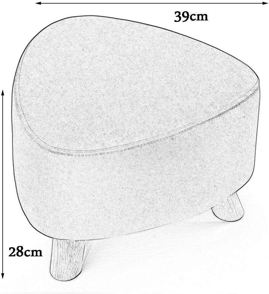 Tabouret triangulaire rembourré bleu lavable pour optimiser les petits salons