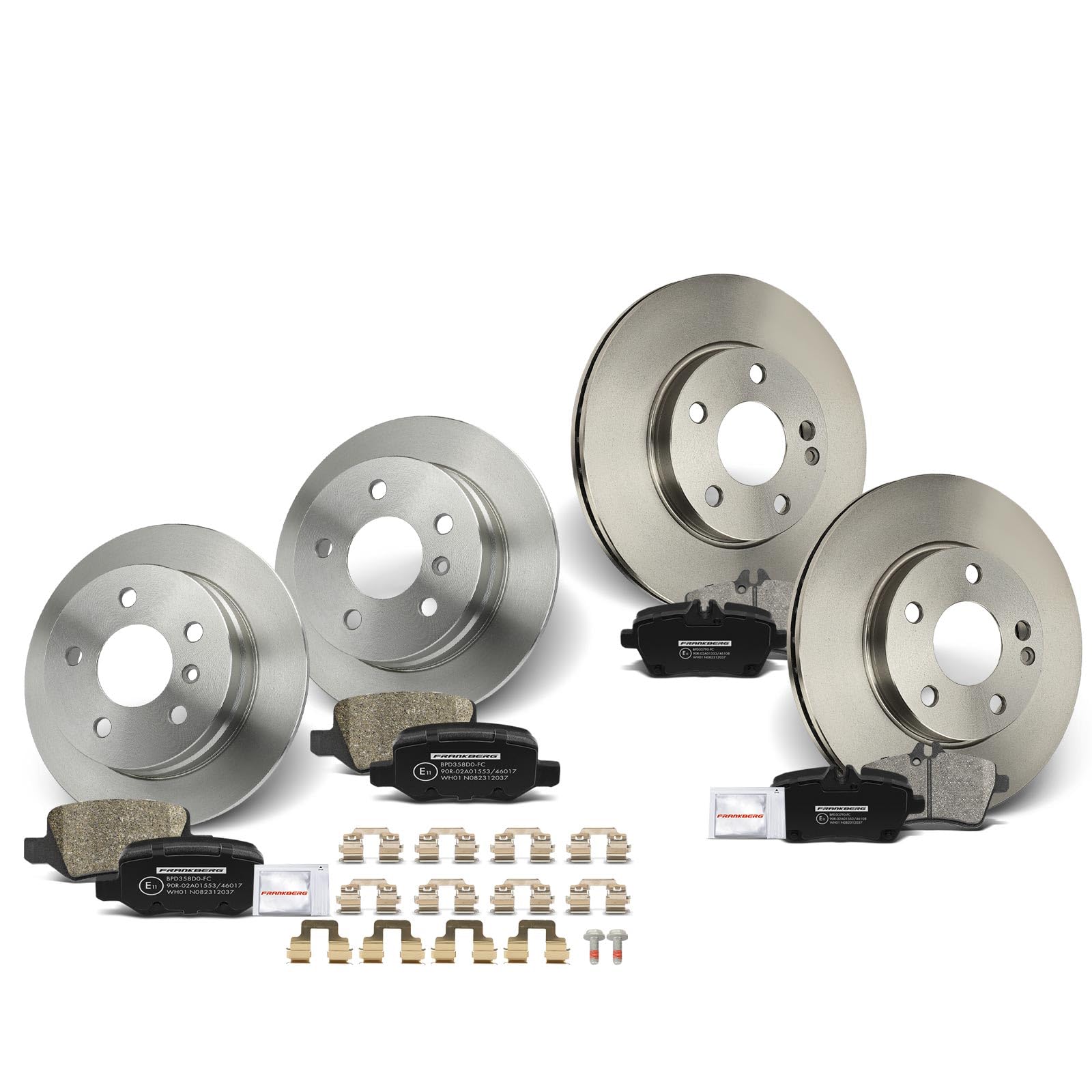 Frankberg Set freni incl. 4x Dischi Freno + 8x Pastiglie dei Freni Anteriore Posteriore Compatibile con B-Class W245 Classe A W169 Replace# 1694202020,A1694200920