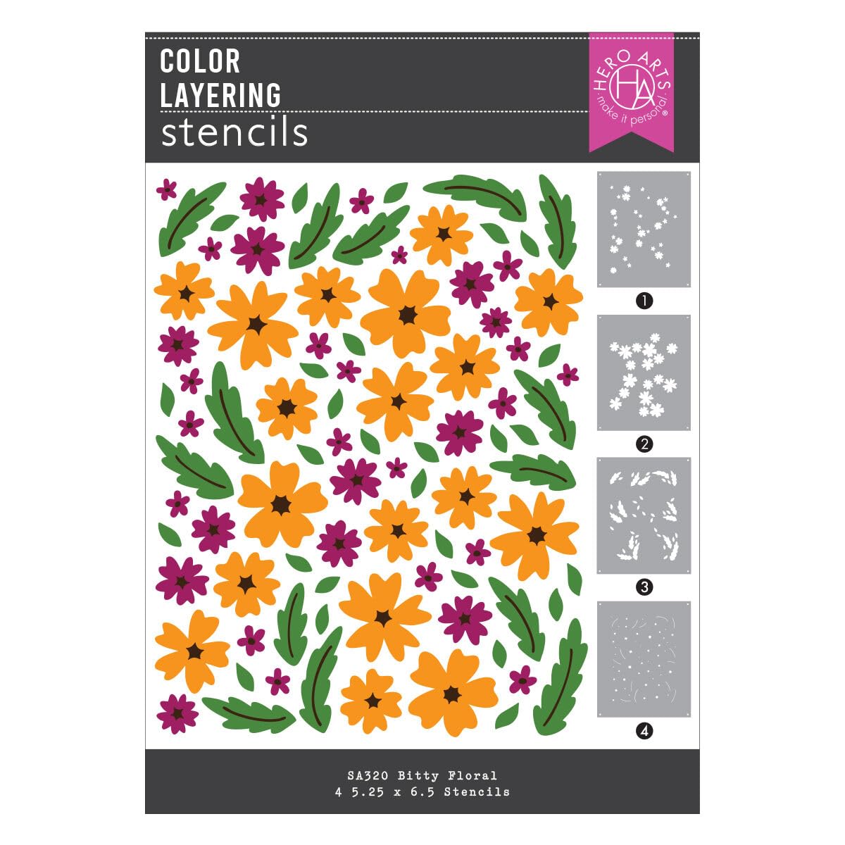 Hero Arts Metal Bitty Floral Layering Stencils