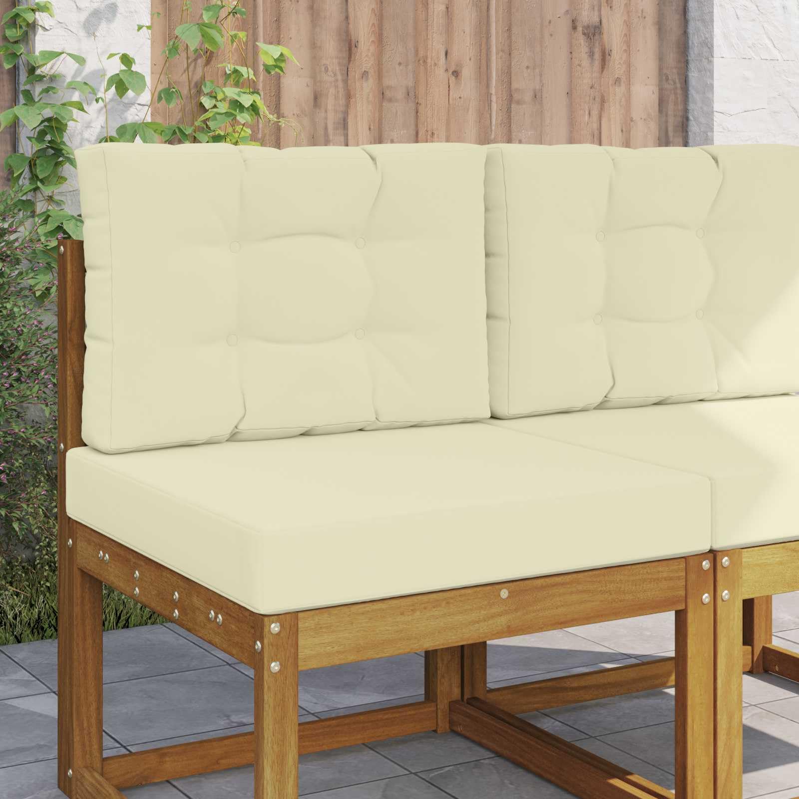 Coussin de canapé extérieur pour terrasse et chaise de jardin en tissu polyester étanche crème