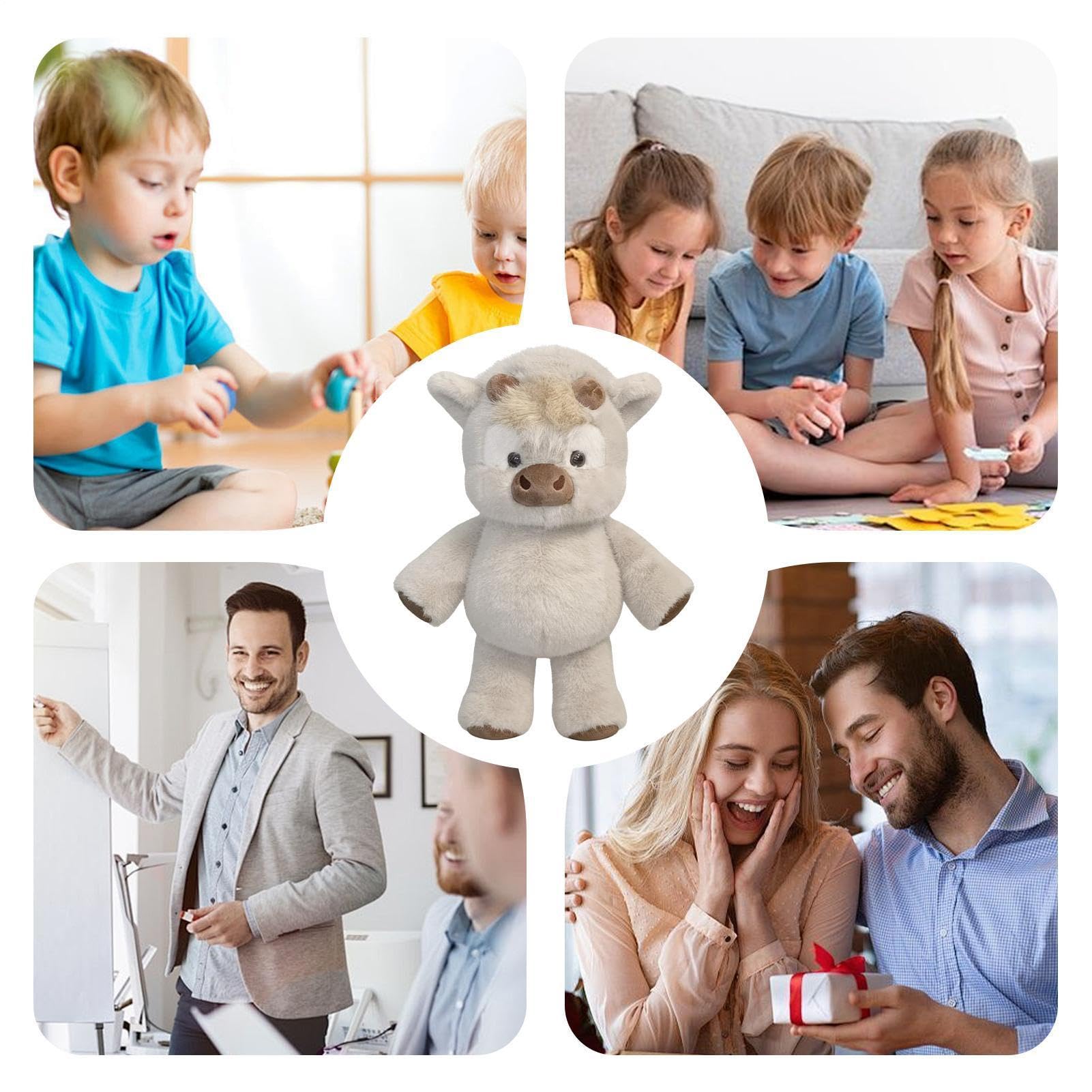 Générique Jouet en Peluche Doux De Vache 45 Cm Coussin Décoratif Doux Animal en Peluche Poupounet De Doudou Vache Adorable Animal en Doudou De Vachette Qui Court À Fourrure pour Soulager Le Stress