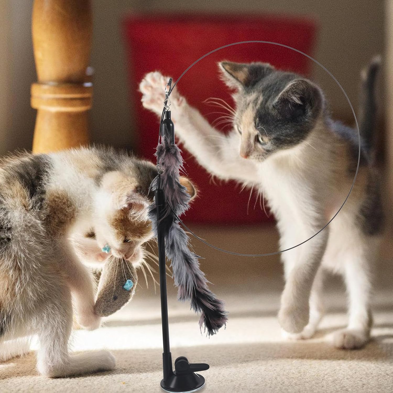 Interactive Suction Cup Base Detachable Pp Wand Cat with Indoor Cats image 4