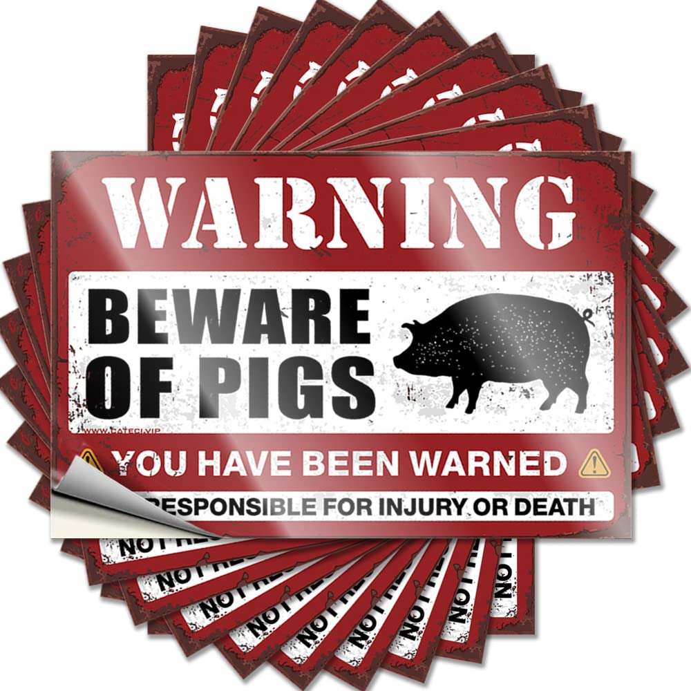 Funny Sticker Vintage, Bike Sweet Beware of Pigs | Fall Decor(12X18CM)