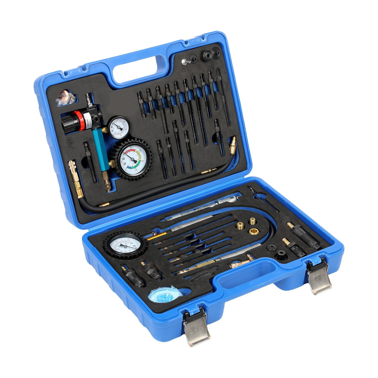 GEARMONSTER Comprobador de pérdida de presión, comprobador de motores para motores de gasolina y diésel, comprobador de pérdida de presión para coche