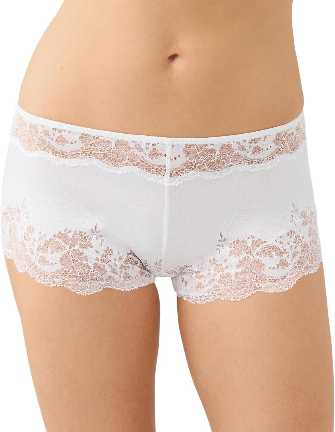 Wacoal womens Modern Affair Lace Stretch Satin Cheeky Boyshort Panty, 849481