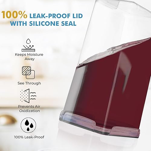 Miniatura 5 de Shazo 2 recipientes de almacenamiento de alimentos extra grandes a granel con tapas herméticas para harina, azúcar, arroz, cereales y pasta, a