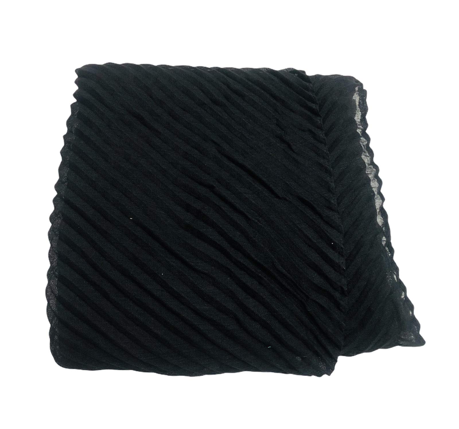 Kiran FashionPleated Cotton Crinkle Style Plain Solid Hijab Scarf Shawl Stoles
