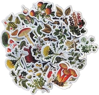 DESEACO 92PCS Cottagecore MiniÂ Sticker Seasonal Wild Plant, Aesthetic Flower Stickers Decals Sets for Scrapbooking, Phone case, Stationary, Laptops, Diary, Album, Envelop and Journals in Box Packed