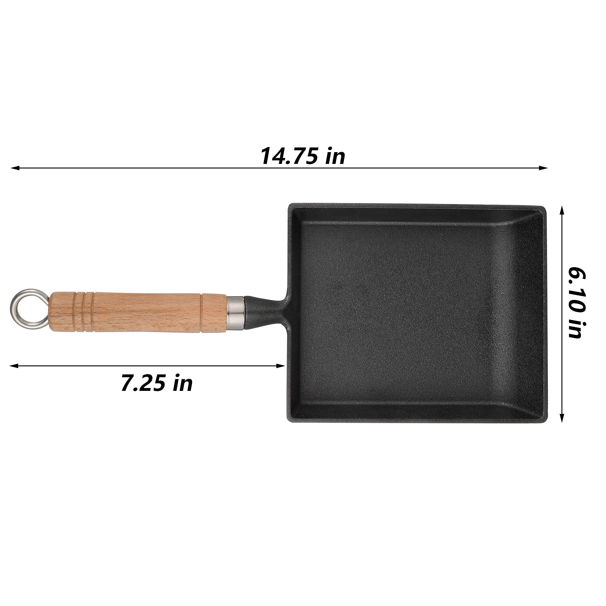 Buy Japanese Tamagoyaki Omelette Pan with Wide Silicone Spatula Cast