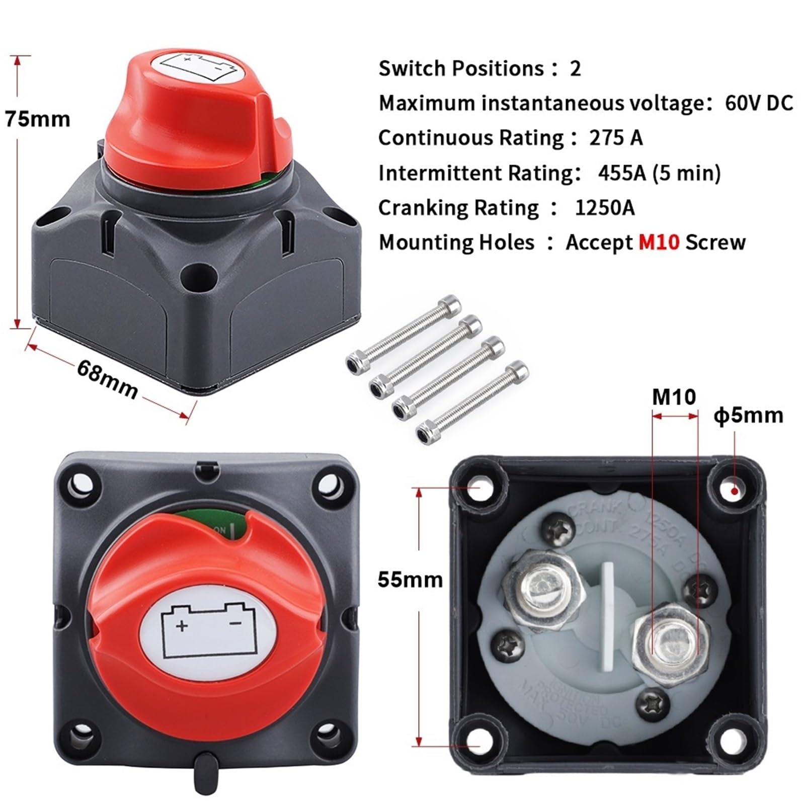 Sezionatore isolatore con selettore 12V-60V 100A-300A(Battery switch)