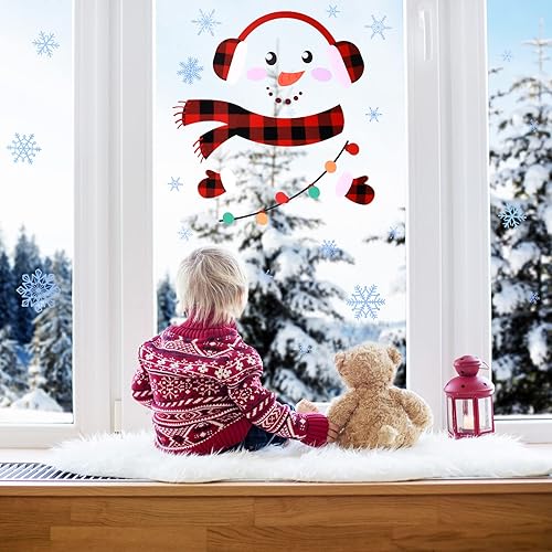 Miniatura 4 de 10 hojas de calcomanías de puerta de Navidad, muñeco de nieve grande, calcomanías de puerta de Navidad, calcomanías para refrigerador, decoración de