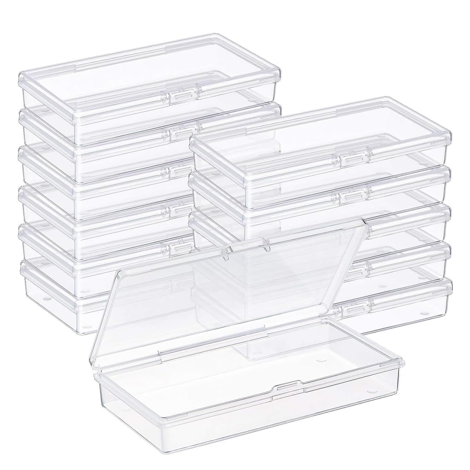 Plastic Storage Box, Packaging Box, Parts Hardware Tool Box, Jewelry Box, Transparent Plastic Bead Organizer for Collecting Small Items, Beads, Jewelry, Business Cards, Game Pieces, Crafts(12pack)