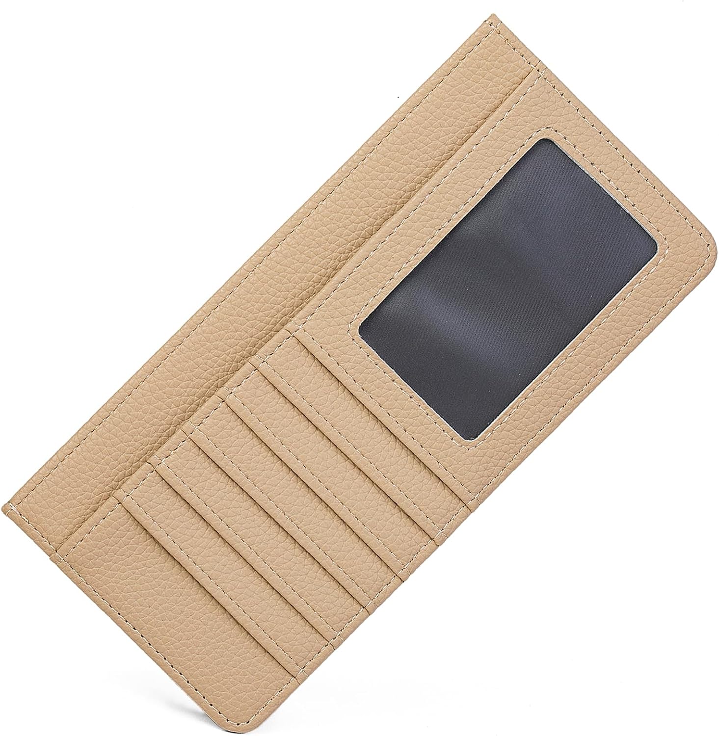 Slim Long Wallet for Women & Men – Thin Card Holder with Coin Pocket, Compact Billfold, Perfect for Travel, Weddings, and Everyday Use Unisex(Vertical Khaki)