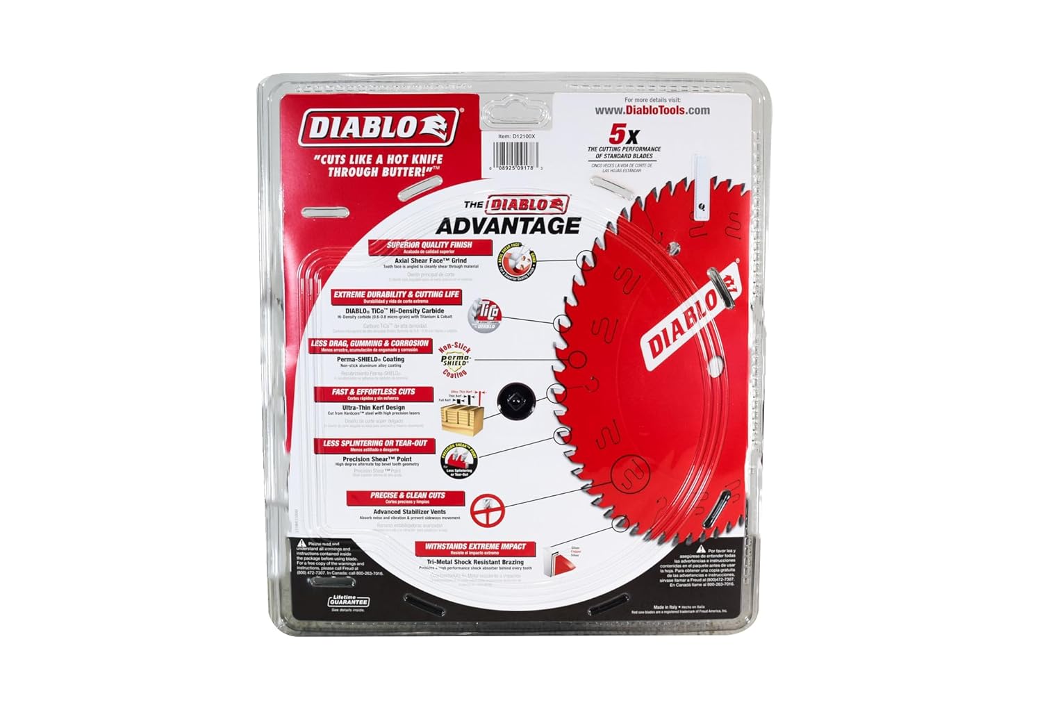 Diablo D12100X 12" x 100 Tooth Ultimate Polished Finish Circular Saw Blade (2 Pack)