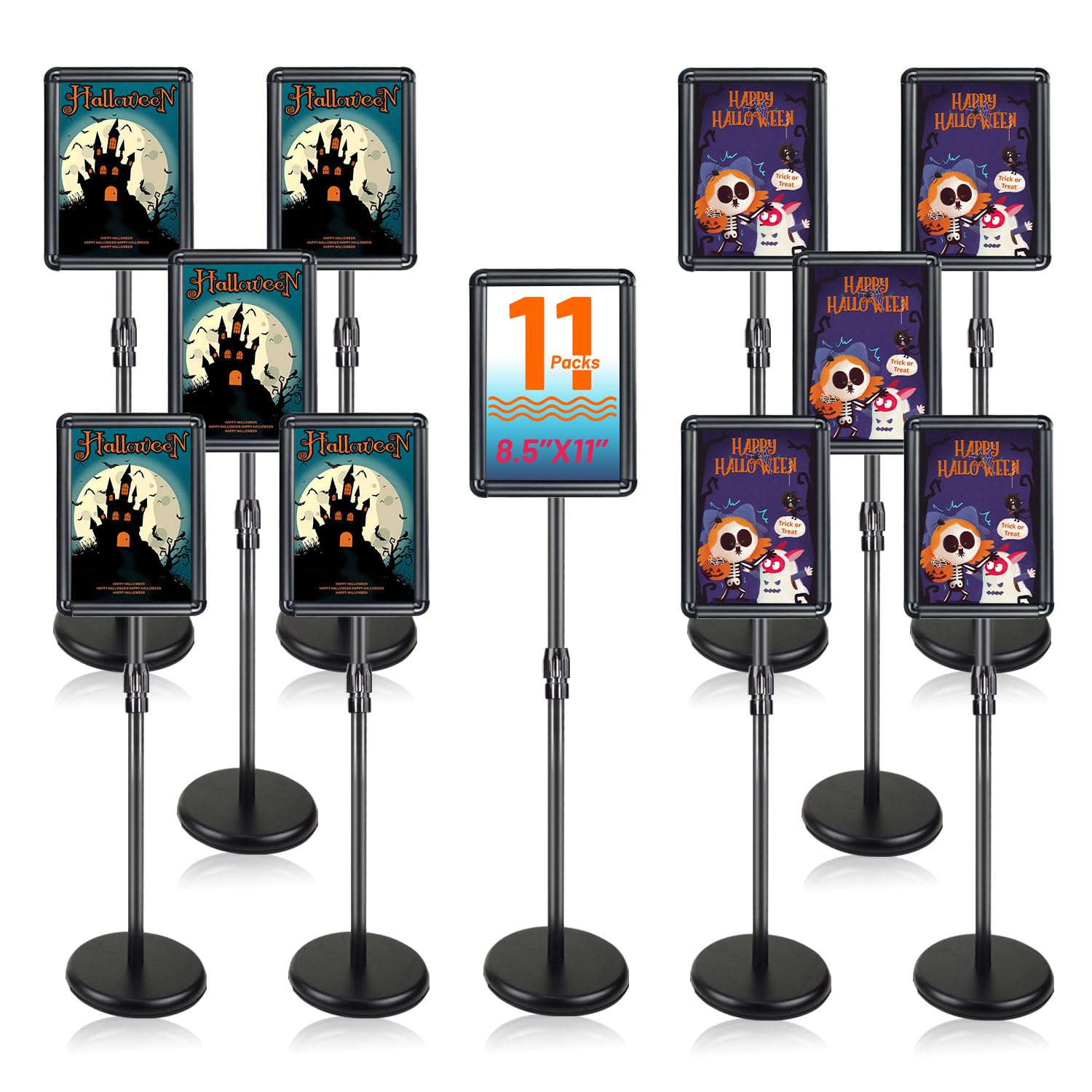 11 Pack 8.5*11 Sign Holder Stand w/ Safety Corner, Standing, Black