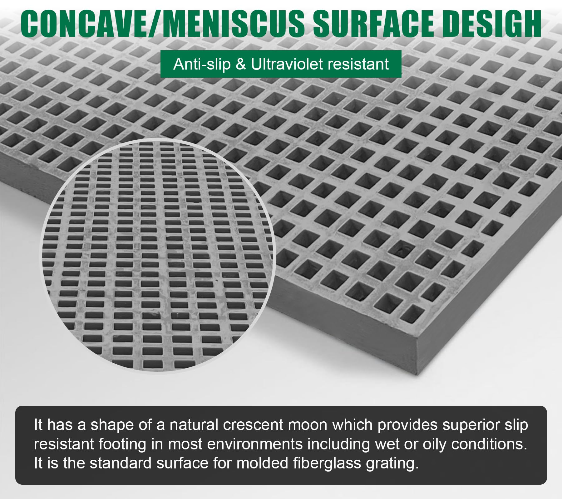 24x24x1.5in Fiberglass Molded Grating Micro-Mesh High Strength — Amazon image 3
