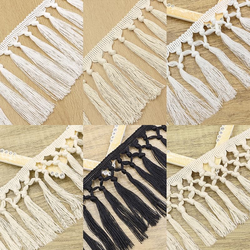 Nappa Frangiata In Cotone Per Cucito E Fai Da Te - Larghezza 5 Cm, Lunghezza 10 Yards (9,1 Mt) - Colore Bianco, Ideale Per Decorazioni Abiti, Tovaglie E Matrimoni - 4