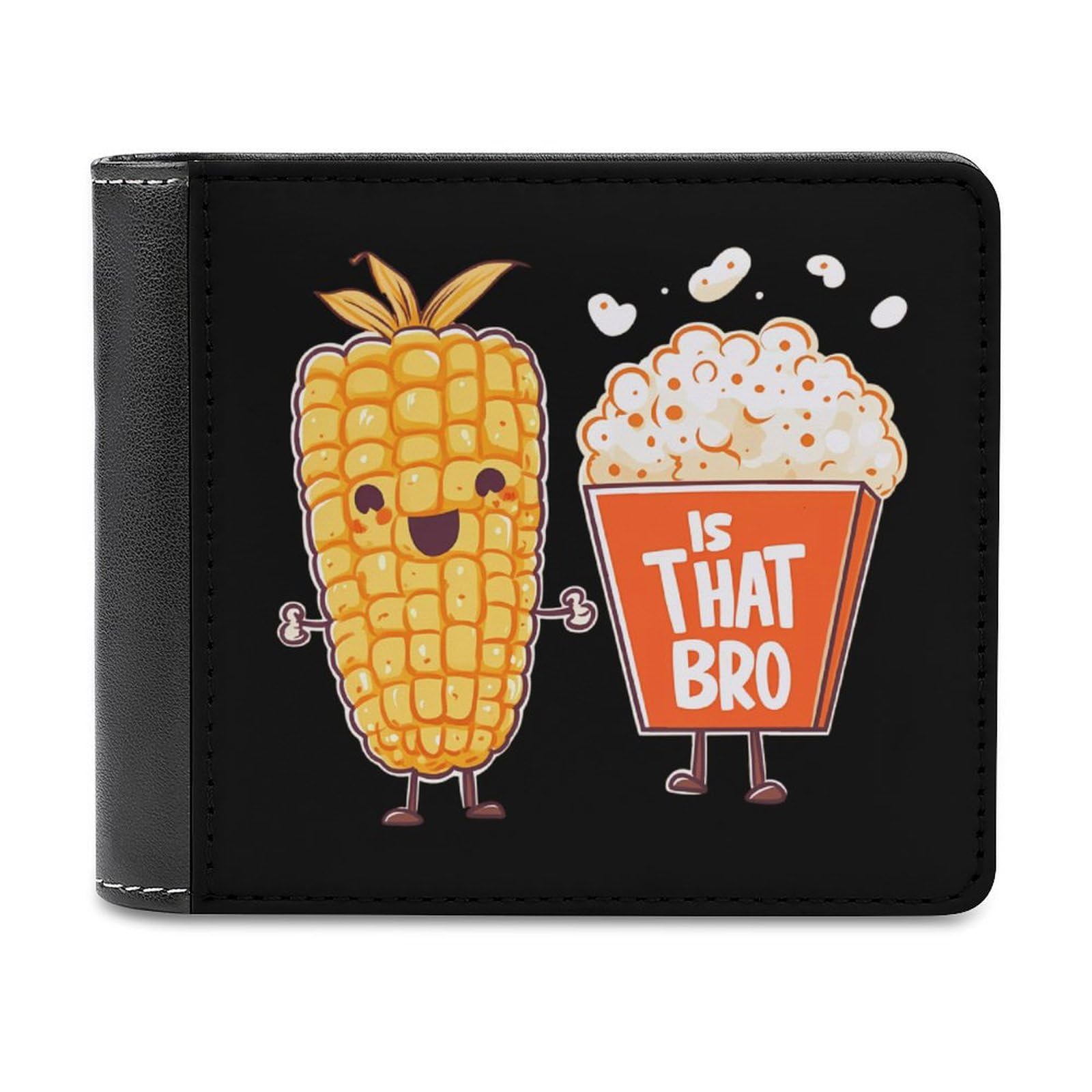 Is That You Bro Popcorn Bifold Wallet PU Leather Slim Purse Pocket Wallet with Card Holder for Women Men
