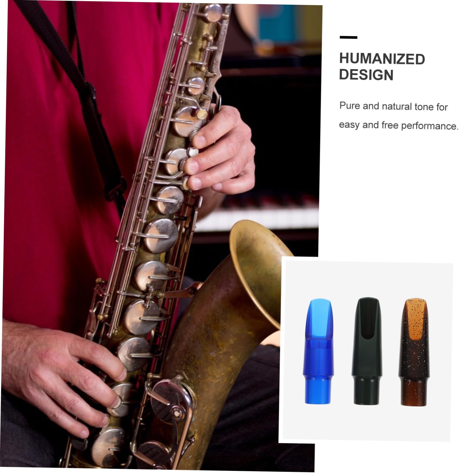 VICASKY Kunststoff Saxophonmundstücke Zufällige Farbe mit Reinem Klang und Reduziertem Atemverlust 3 Stück Praktisches Altsaxophon Zubehör für Einfachen Austausch für Altsaxophon