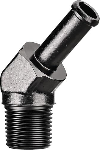 Vista 14 de EVIL ENERGY 3/8" NPT macho a 1/2" adaptador de montaje de púas 45 grados aluminio negro