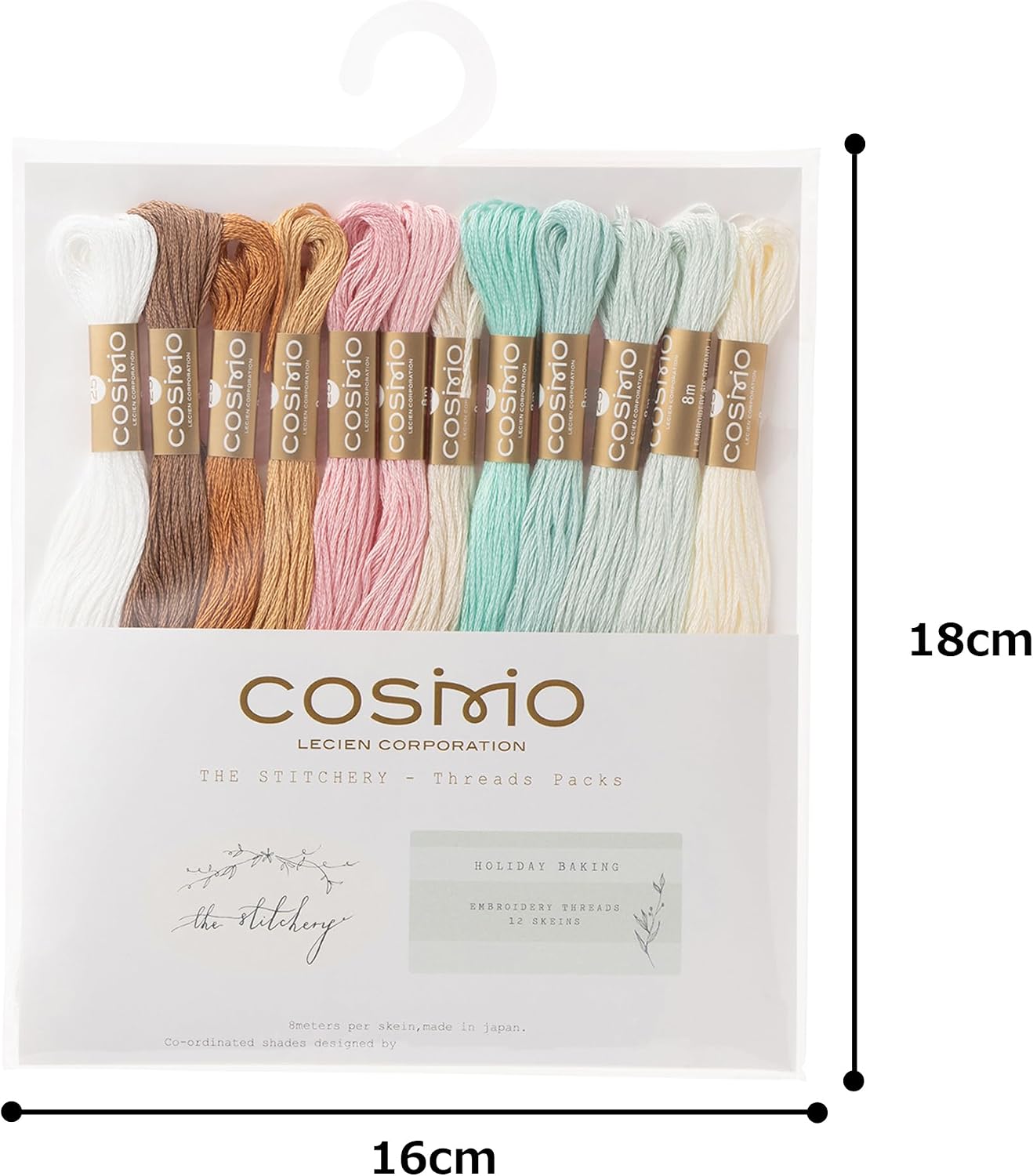 Lecien No. 162400-14 Cosmo, Thread Assorted Pack by Nicki Franklin Holiday Baking, Set of 12
