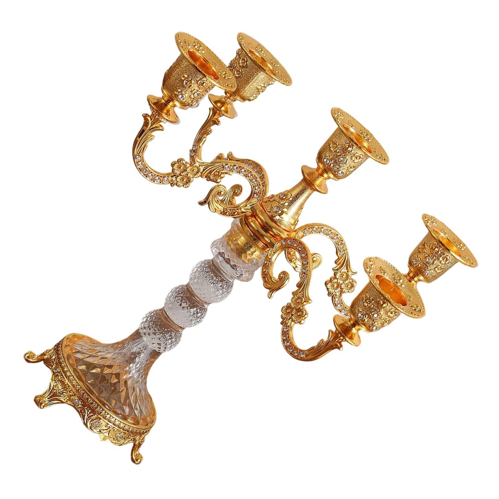 carotoe Decorative Stands Iron Taper Holders Candelabra Retro Candlestick Holders for Wedding, Table Centerpieces Stands Iron Taper Cast Metal Candelabra Candlestick