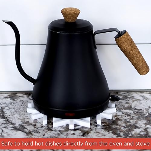 Miniatura 5 de Steel Mill & Co. - Juego de 3 salvamanteles de silicona para platos calientes, soportes de silicona aptos para lavavajillas, juego de almohadillas