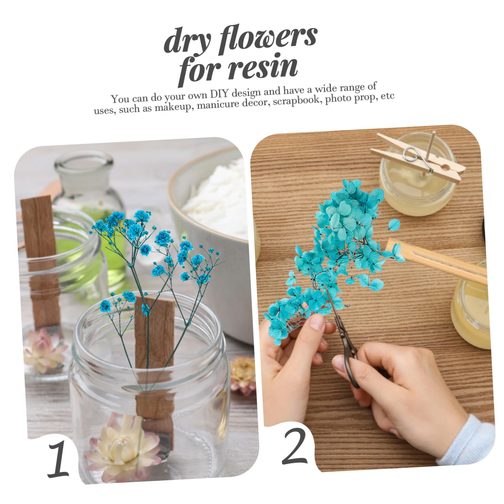 Abaodam 5ensembles Fleurs Séchées Naturelles pour Bougies Artisanales Matériaux à Base De Fleurs Séchées pour Décoration Artisanat Époxy Accessoires Maison