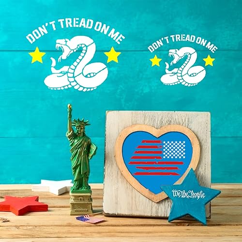 Miniatura 6 de 9 plantillas de bandera estadounidense – We The People & Don't Tread On Me plantillas de trazado reutilizables para adultos, álbumes de tarjetas de
