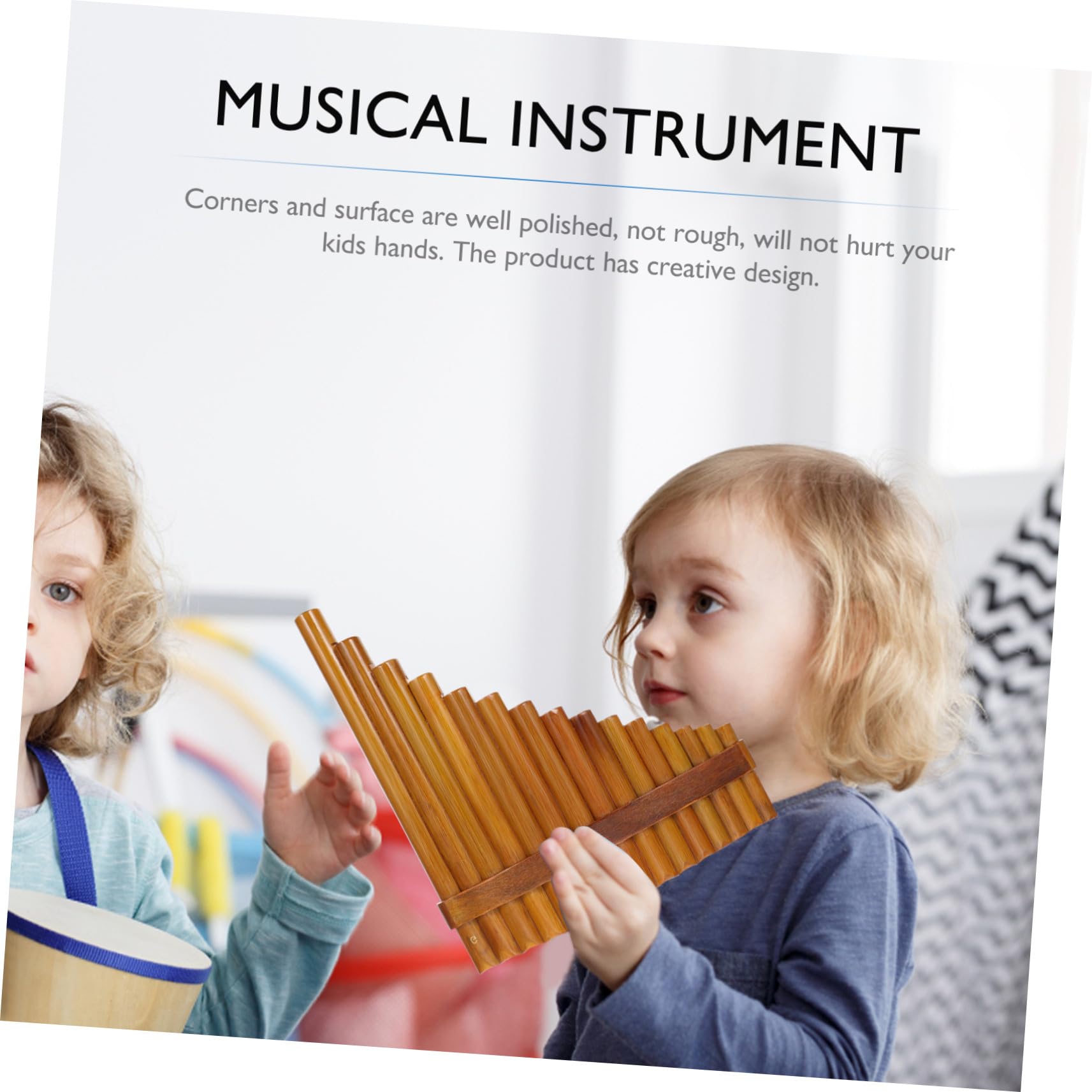 15-zoll Bambus Panflöte Professionelle 15-rohr Panflöte in Holzfarbe Umweltfreundliches Holzblasinstrument für Anfänger und Schulmusik