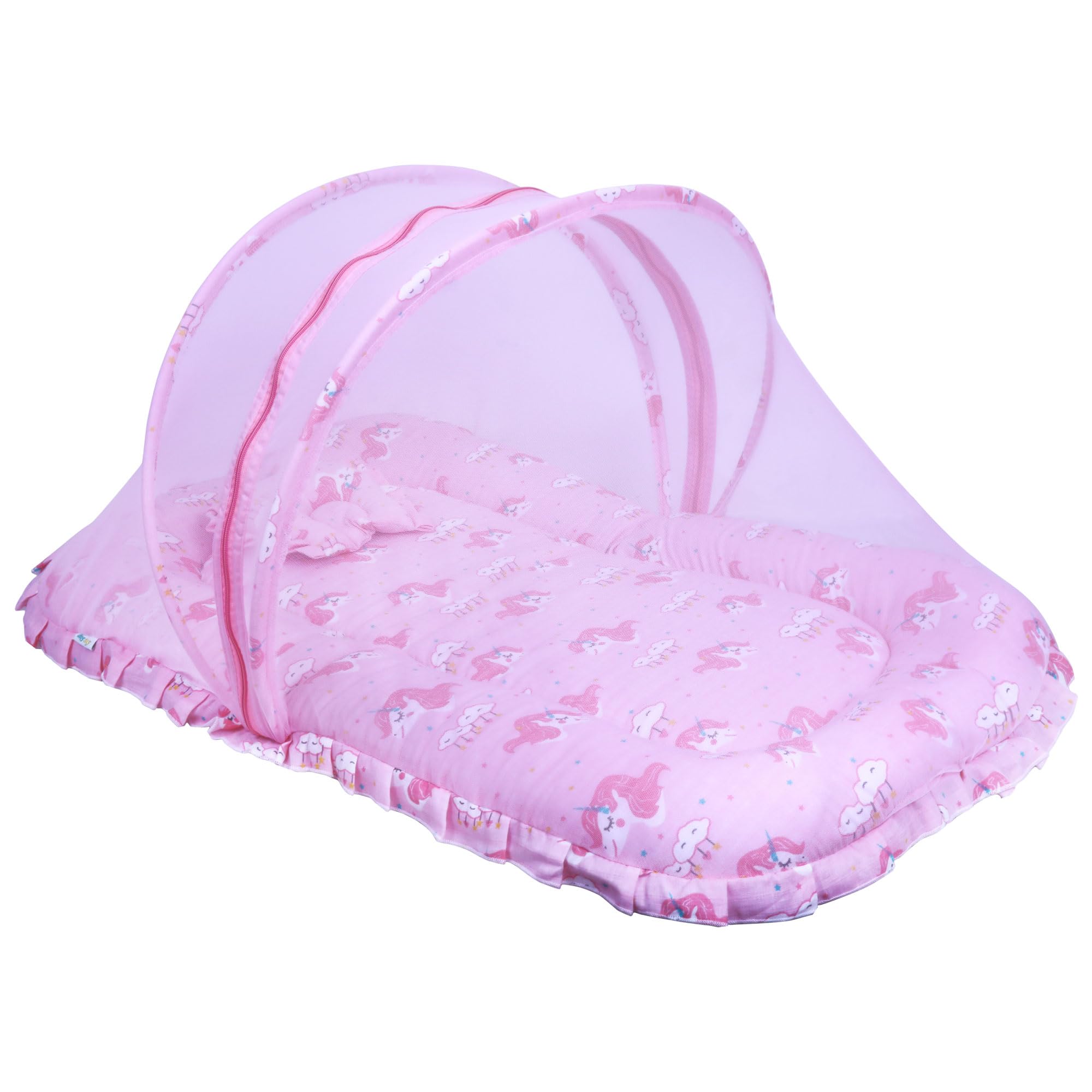 1ST STEP 100% Muslin Premium Baby Bedding Set with Mosquito Net |100% Insect Protection with Zip Closure & Baby Pillow (PK, Large Single)-image-32