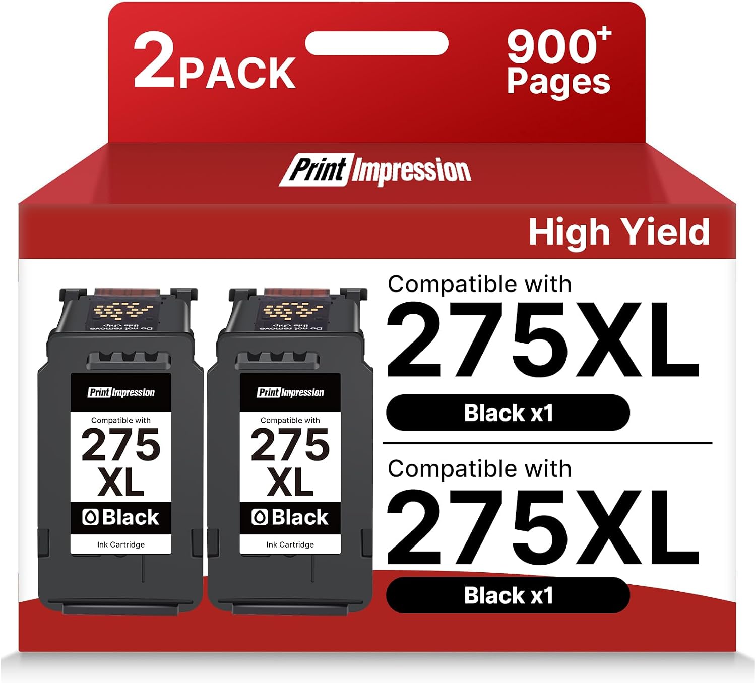 PG-275 Black Ink Cartridge for Canon 275 Black Ink High Yield 2-Black