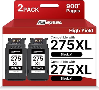 PG-275 Black Ink Cartridge for Canon 275 Black Ink High Yield PG-275XL 275 XL 275XL Ink Cartridges for Canon Printers PIXMA TS3500 TS3522 TS3520 TS3720 TS3722 TR4700 TR4720 TR4722 TR4723 TR4725Black