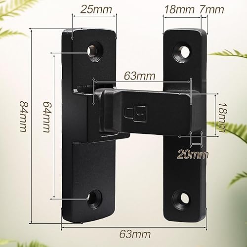 Miniatura 5 de Cerradura de puerta de granero de 90 grados, cerradura de pestillo abatible resistente, pestillos de puerta abatible para puerta, granero, garaje,