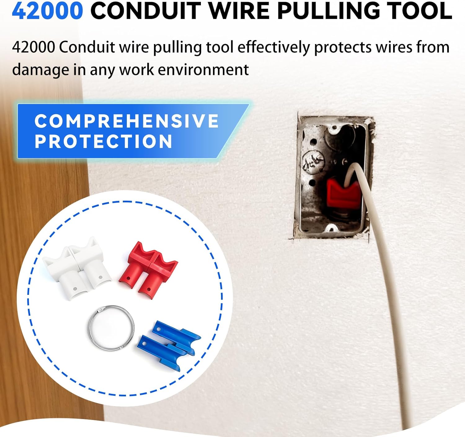 42000 Conduit Wire Pulling Tool - for Rack-A-Tiers Pull Buddy, Multi-Pack Wire Pulling Guides, Electrical Box Cable Pulling Tool, Prevent Wire Damage During Pulls - Image 3